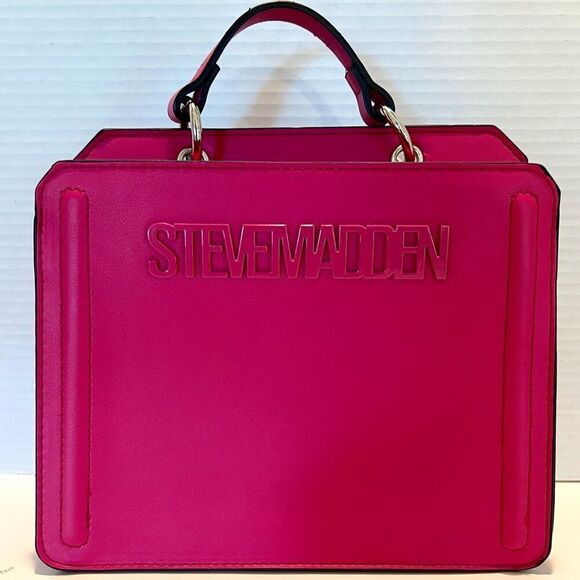 STEVE MADDEN Bevelyn Crossbody Satchel Raspberry - Picture 3 of 14